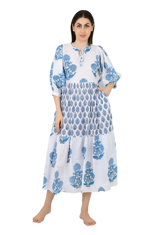 Boho Pure Cotton Maxi Dress Soft Breathable Sustainable Clothing For All Occasions | Perfect Gift For Her