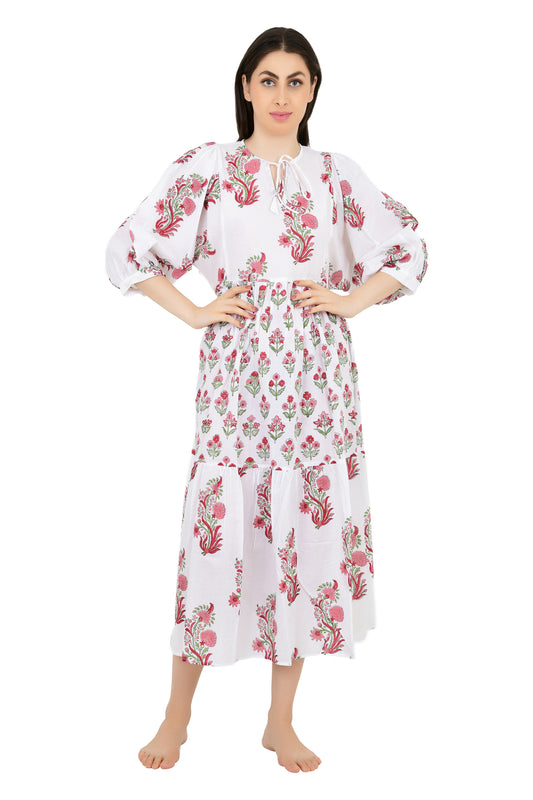 Boho Pure Cotton Maxi Dress Soft Breathable Sustainable Clothing For All Occasions | Perfect Gift For Her