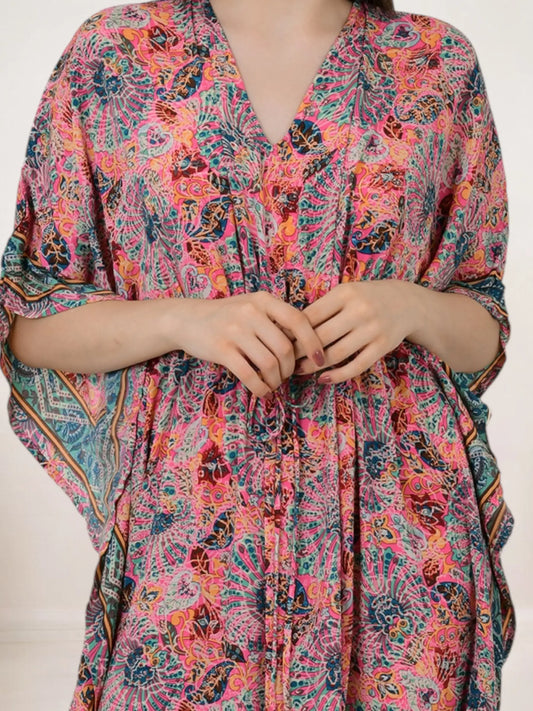 Women Silk Blend Kaftan #1619