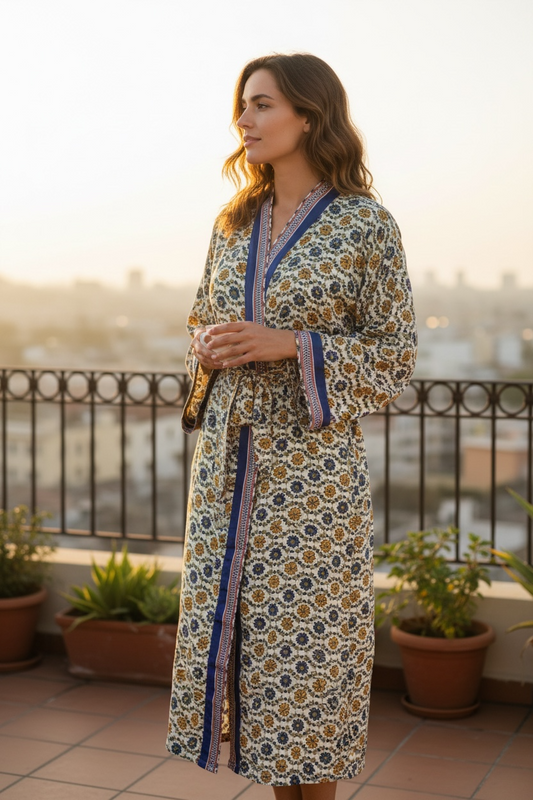 Recycle Silk Sari Women Kimono | Boho Chic Robe House, Beach Cover Up Vintage Bridesmaid Lounge Dressing Gown l Resort Wear Gypsy Nightwear