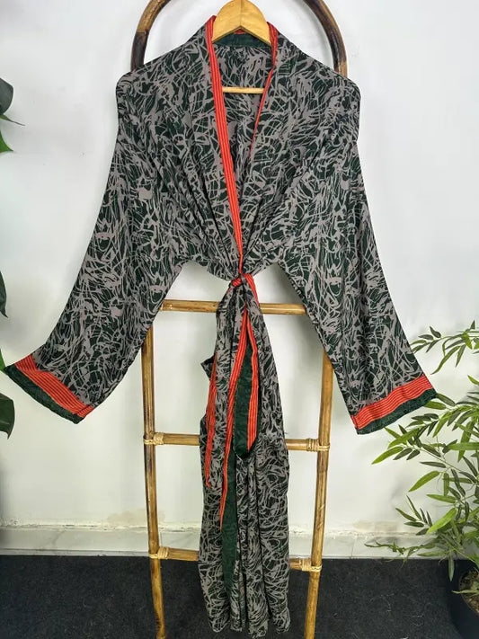 Silky Soft Mens Kimono Robe | Masculine Elegant Classic Sustainable Vintage House Robe gift, Timeless Comfy Lounge Beach Cover Up, Nightwear