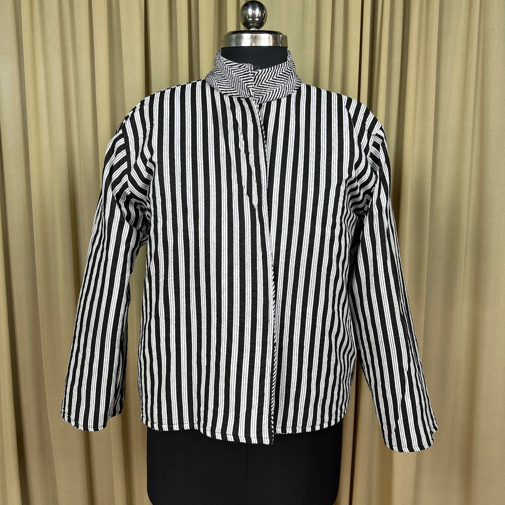 Women's Suzani embroidered Cotton Jacket in white geometric