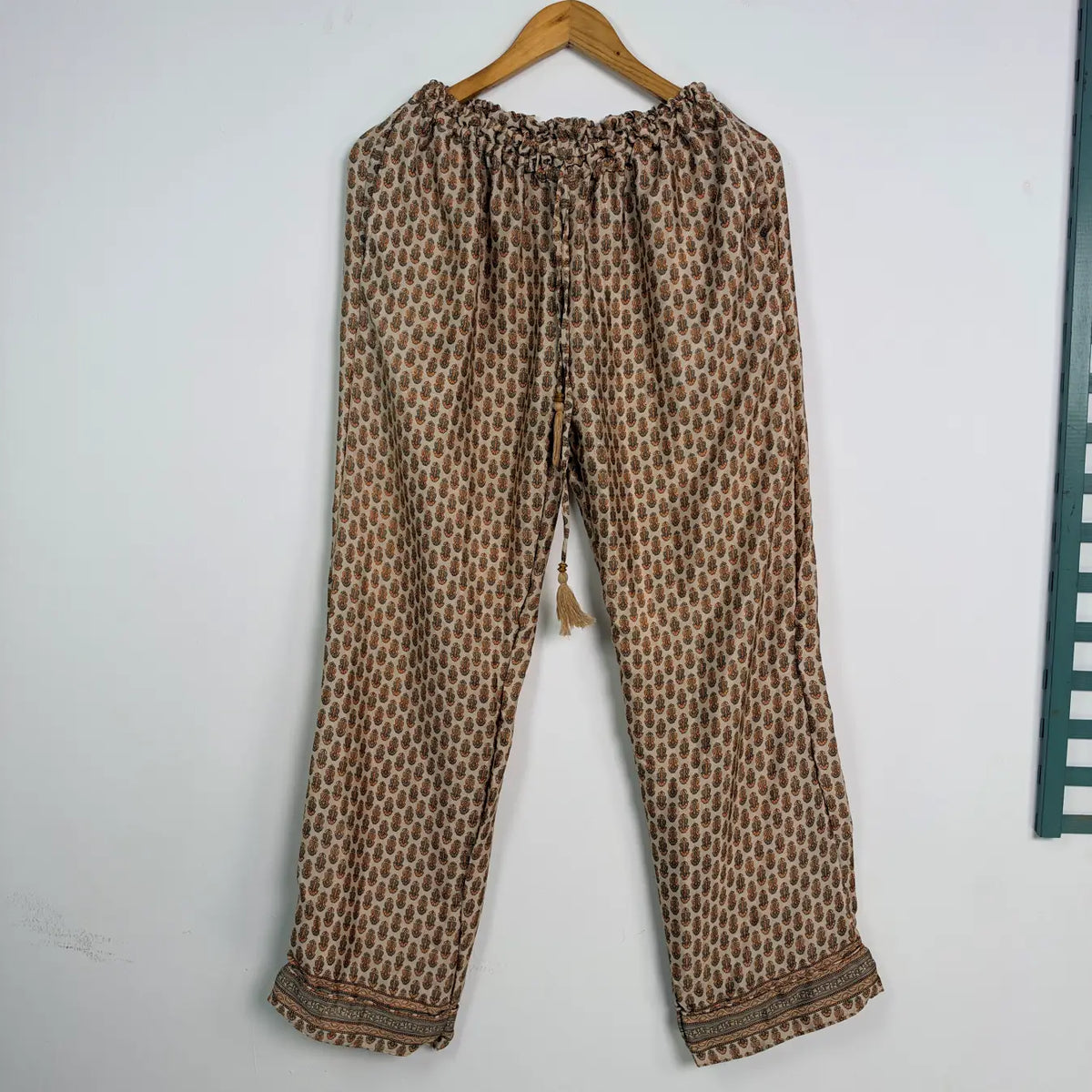 Recycled Sari Silk Blend Nightsuit, Short Sleeve Pajama Set with Side Pockets, Handmade Boho Sleepwear, Relaxed Fit, Gift for Her