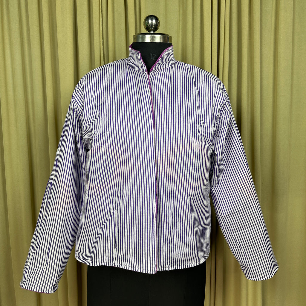 Women's Suzani embroidered Velvet Jacket in purple geometric