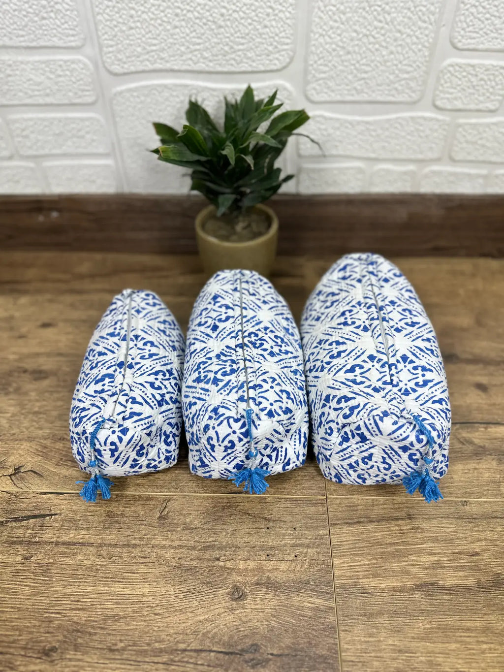 block-printed Toiletry & Makeup Bag