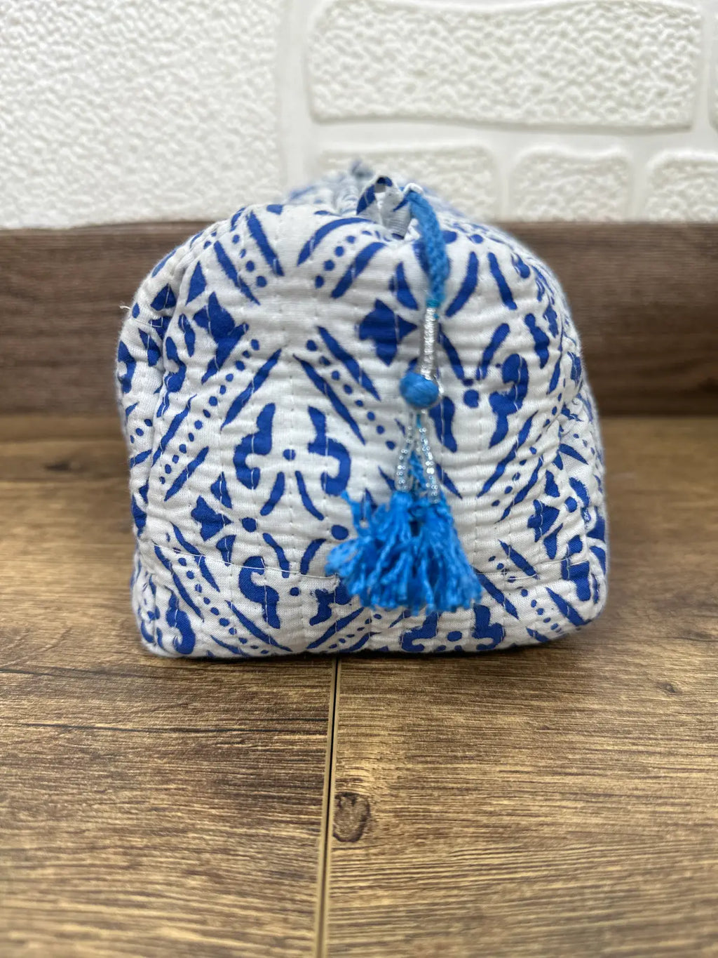 block-printed Toiletry & Makeup Bag