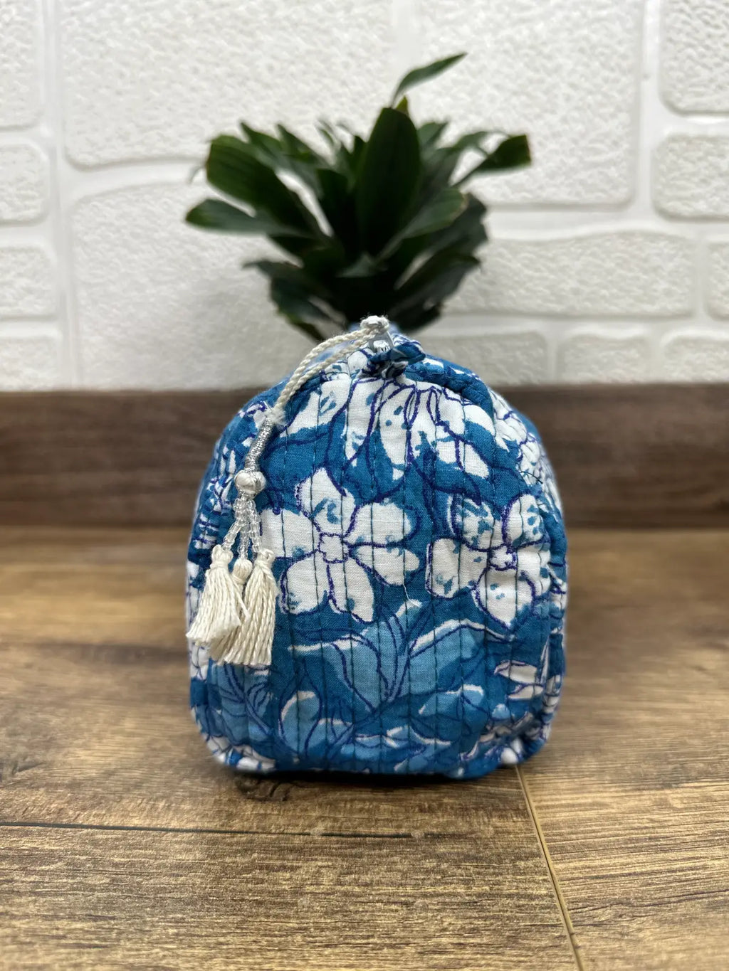 block-printed Toiletry & Makeup Bag