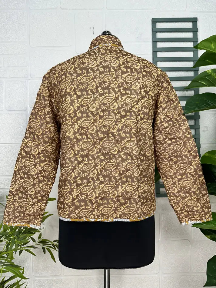Silk Quilted Reversible Jacket Soft Lightweight Warm Perfect For Fall Winter