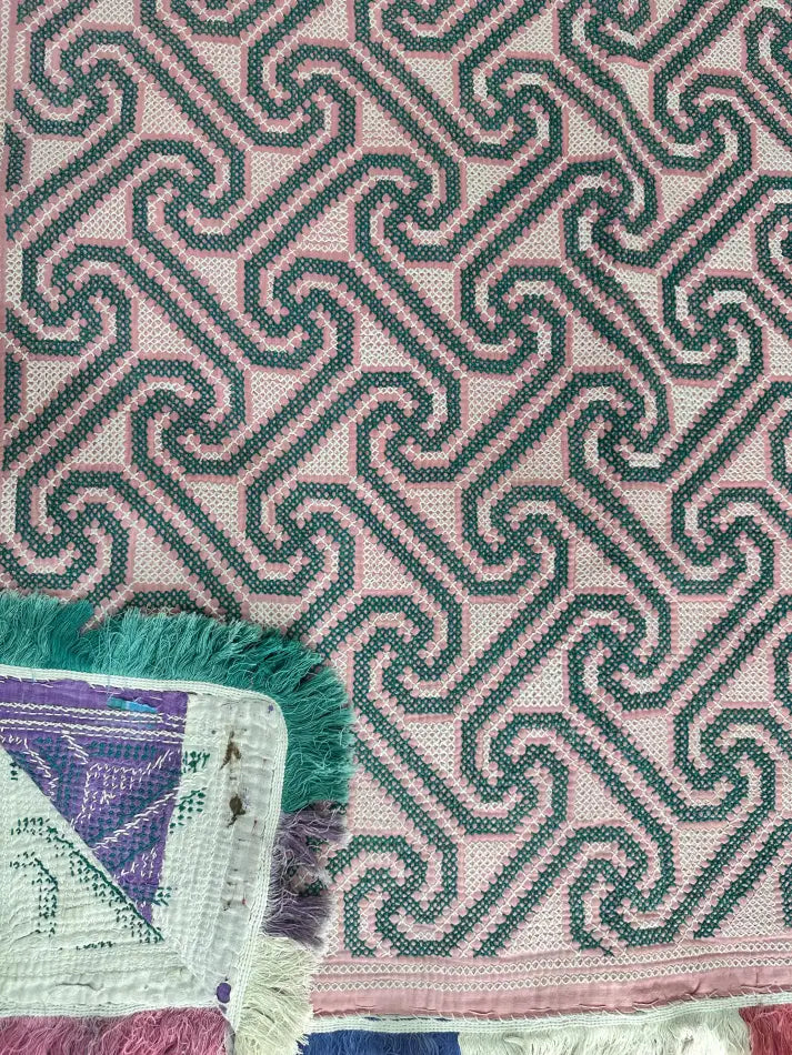 Hand Embroidery Vintage Throw Sofa Cover Bedspread Blanket Style 1536