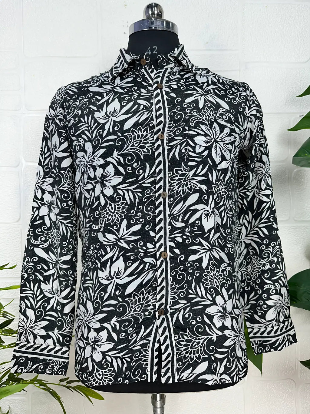 Men's Silk Blend Long-Sleeve Shirt