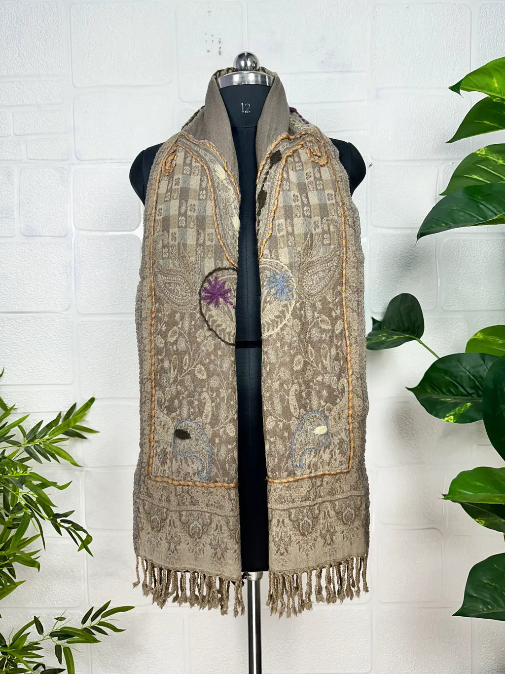 Suzani embroidered Wool Shawl