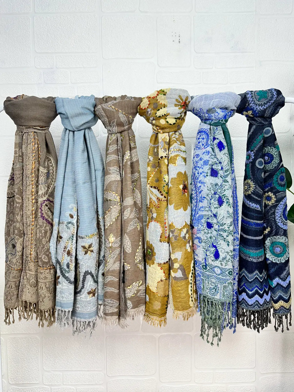 Suzani embroidered Wool Shawl
