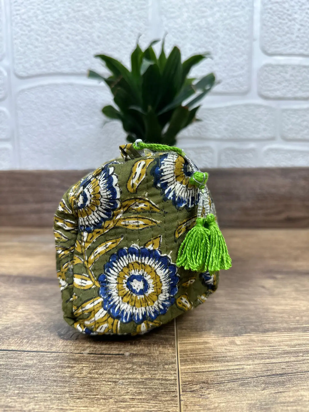 block-printed Toiletry & Makeup Bag