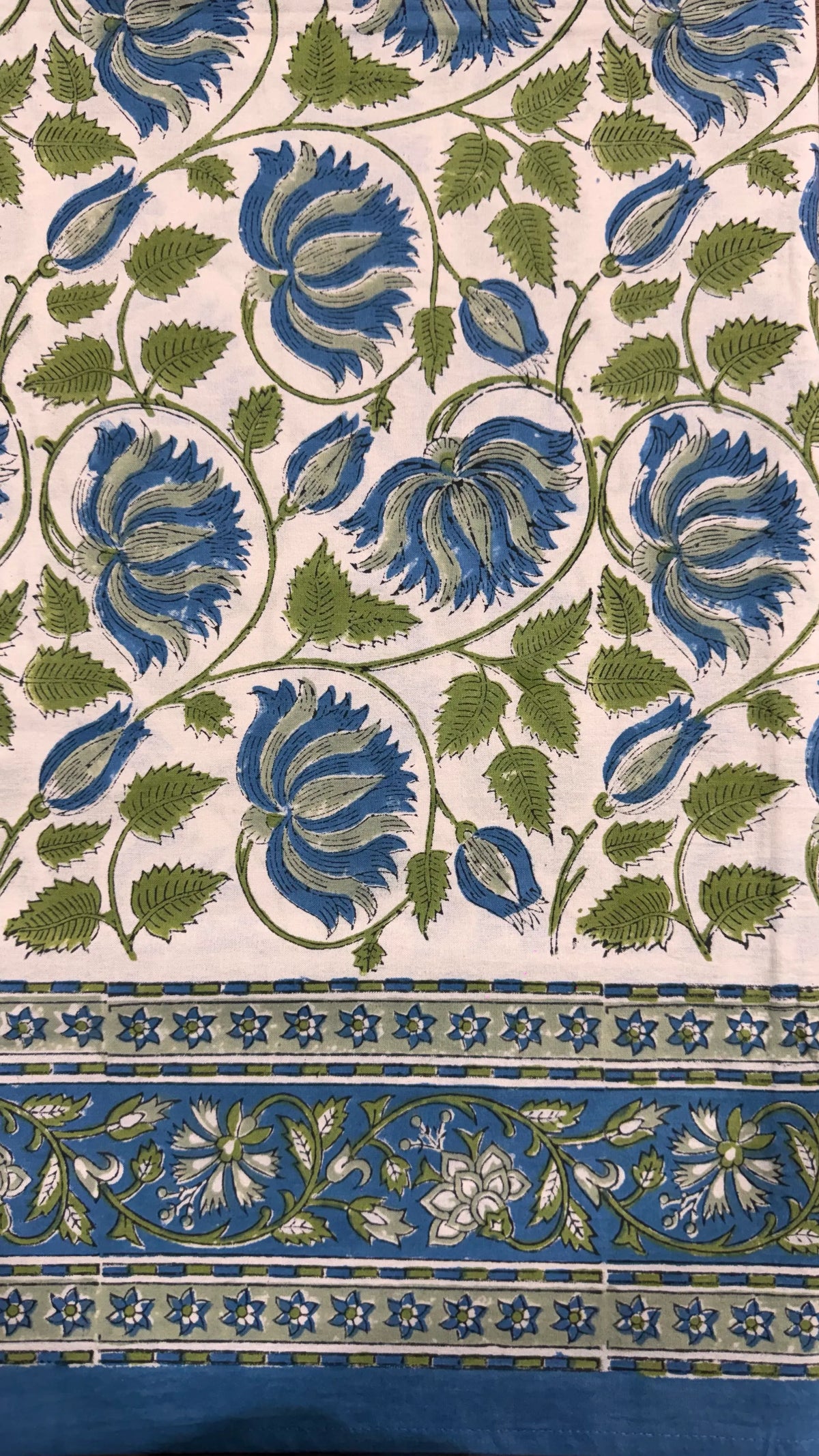 Pure Soft Cotton Bedsheet with Pillow Covers | Hand Block Printed Jaipuri Floral Bedspread Queen King Size Summer Garden Bedding, Mughal Art