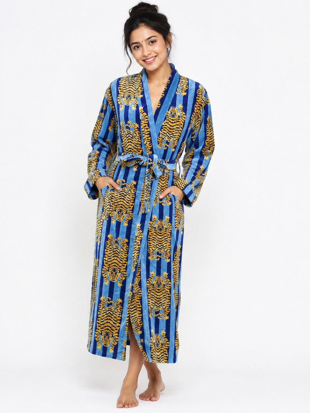 Velvet Women Kimono Robe | Boho Dressing Gown Reversible With Lining | Womens Clothing Bridal Robe Spa Gift For Her, Smoking Jacket For Her