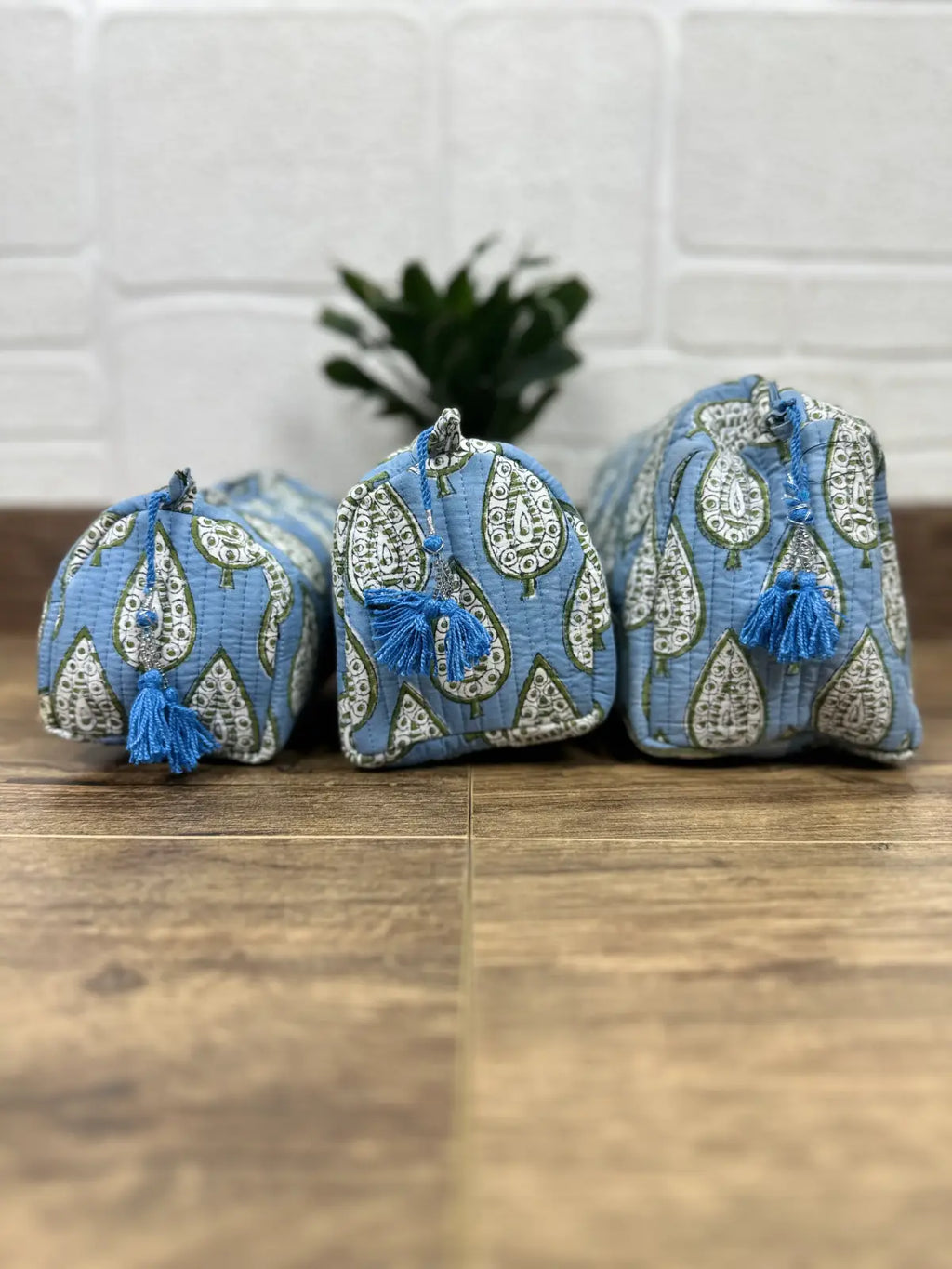 block-printed Toiletry & Makeup Bag