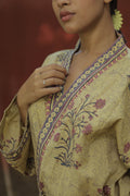 Men's Cotton Long Kimono Robe in striped with pockets