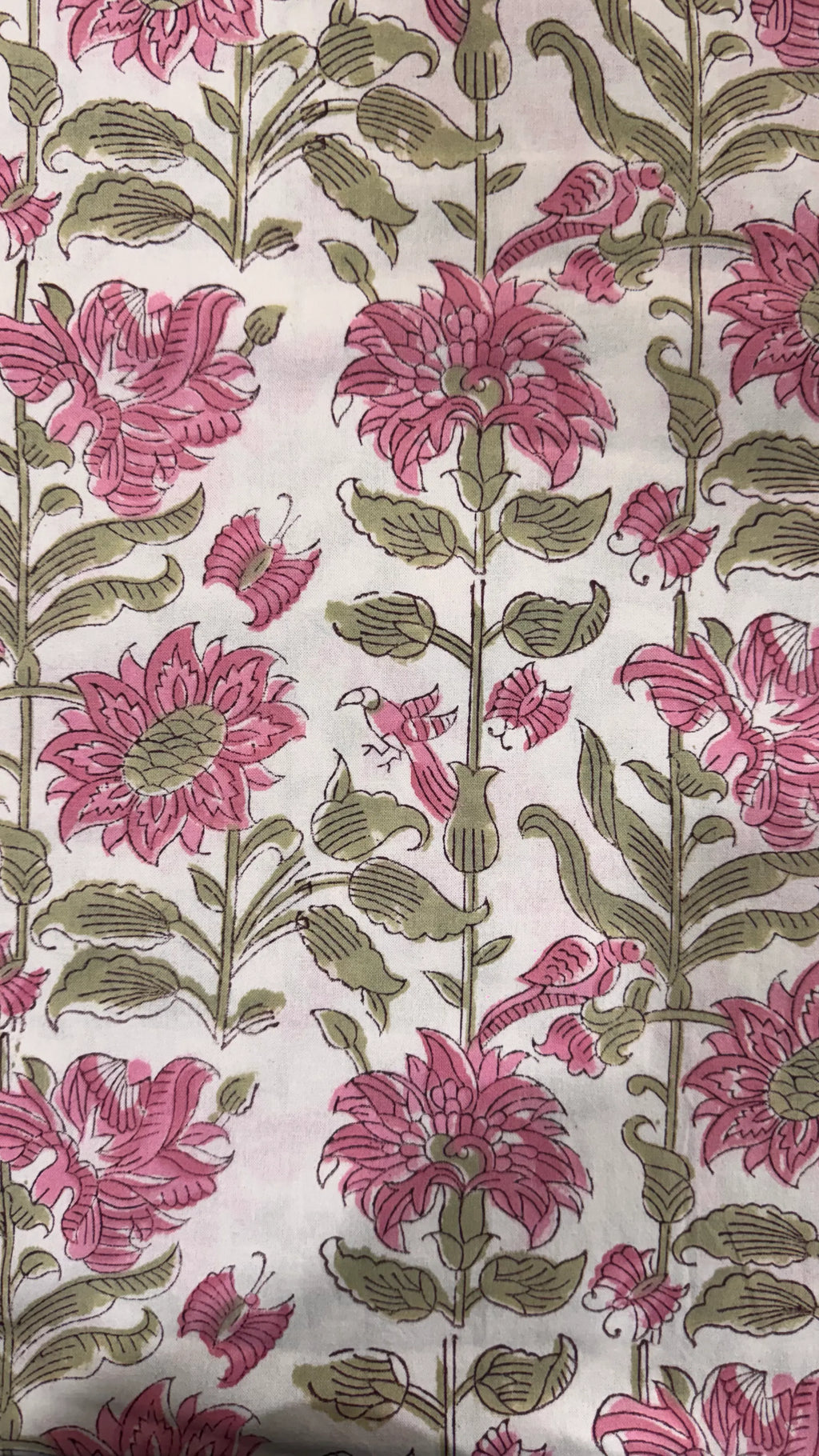 block-printed Organic Cotton Bedsheet & Pillow Cover Set in floral