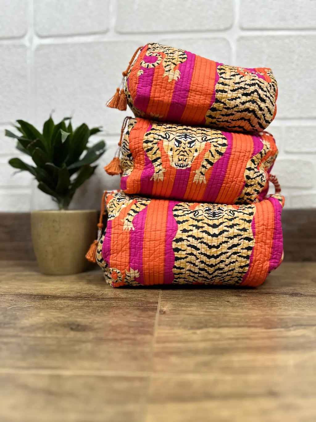 Block Print Toiletry & Makeup Bag | Quilted Wash Bag