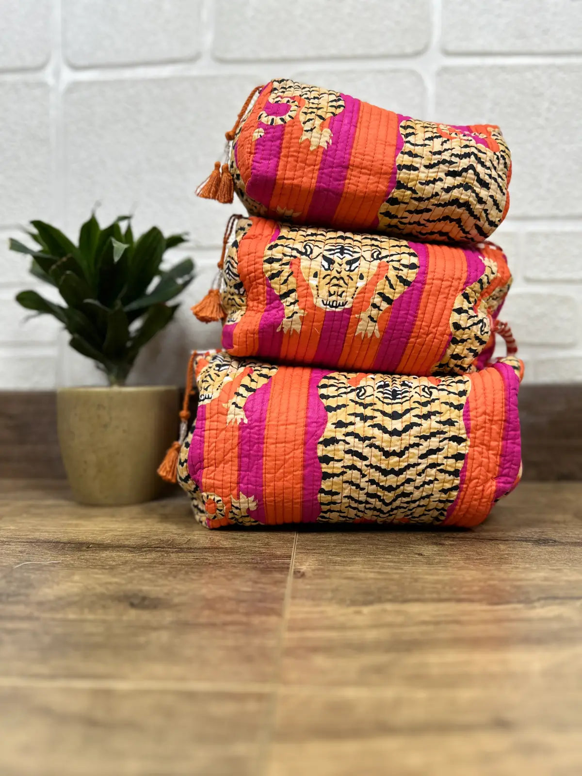 Block Print Toiletry & Makeup Bag | Quilted Wash Bag