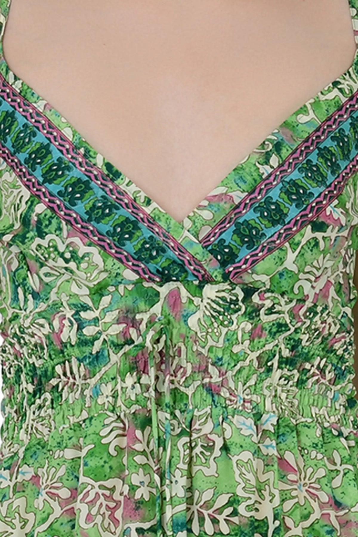 Women's Silk Maxi Dress in floral