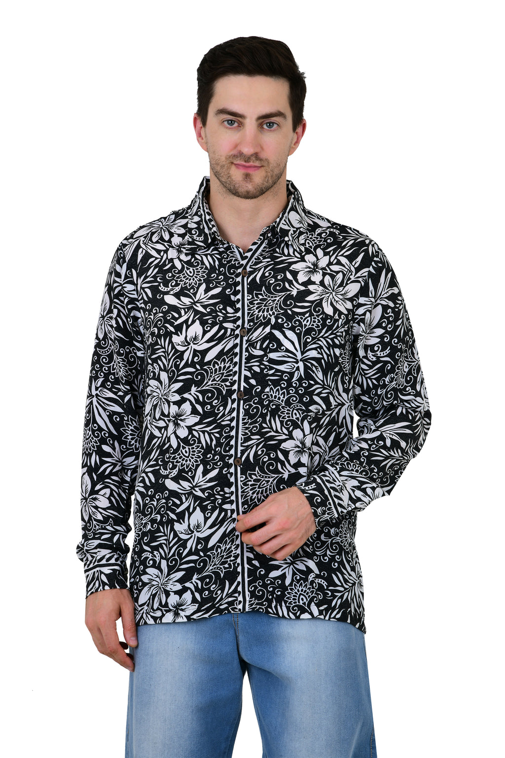 Men's Silk Blend Long-Sleeve Shirt