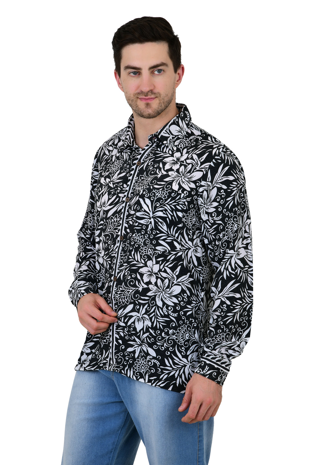 Men's Silk Blend Long-Sleeve Shirt