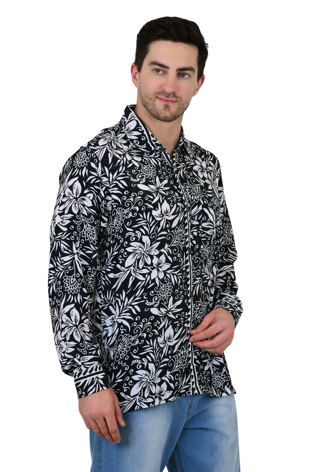 Men's Silk Blend Long-Sleeve Shirt
