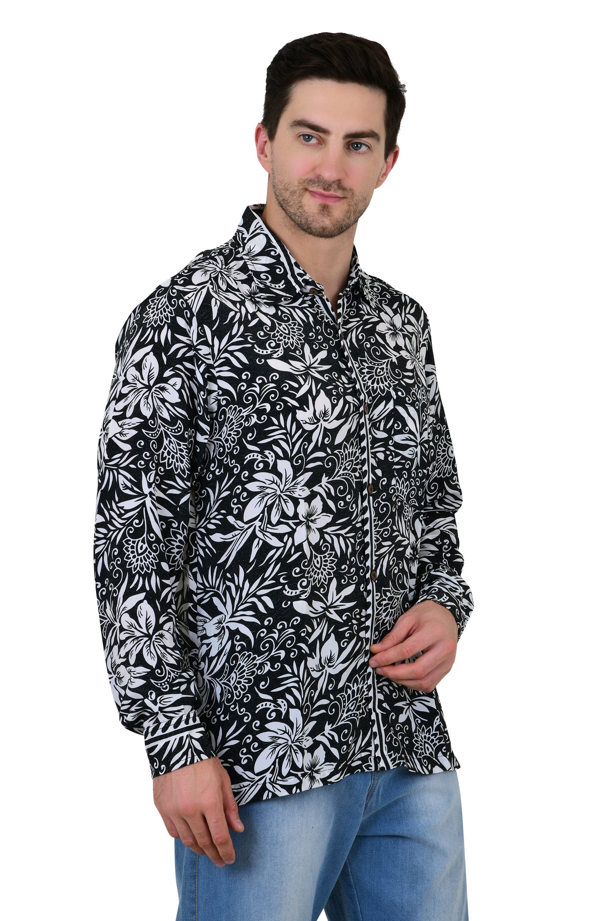 Men's Silk Blend Long-Sleeve Shirt