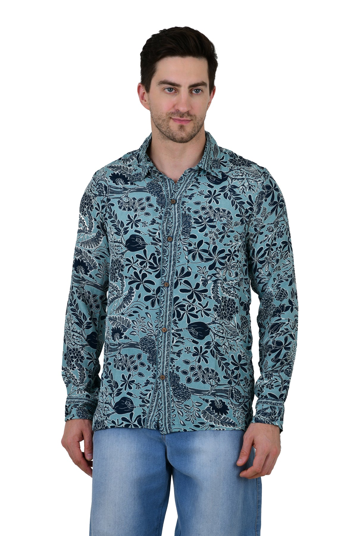 Men's Silk Blend Long-Sleeve Shirt