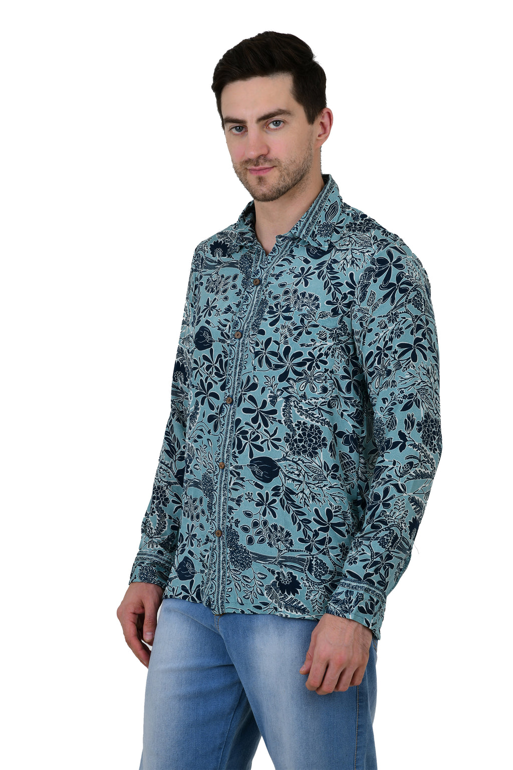 Men's Silk Blend Long-Sleeve Shirt