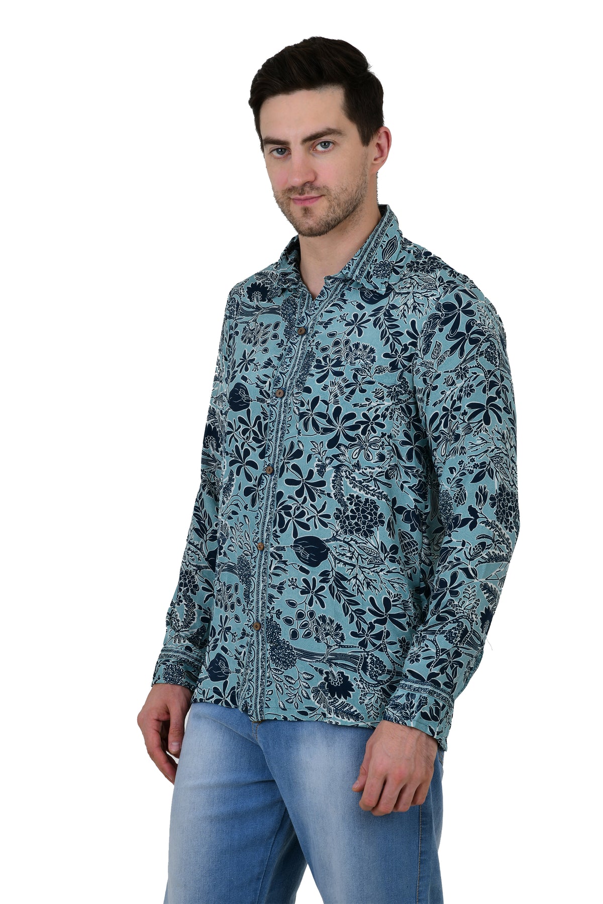 Men's Silk Blend Long-Sleeve Shirt