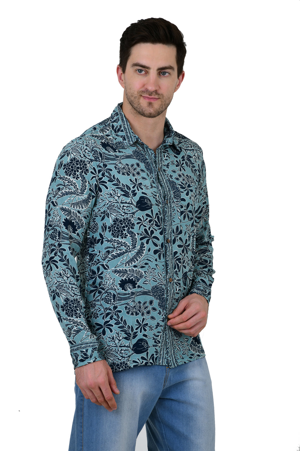 Men's Silk Blend Long-Sleeve Shirt