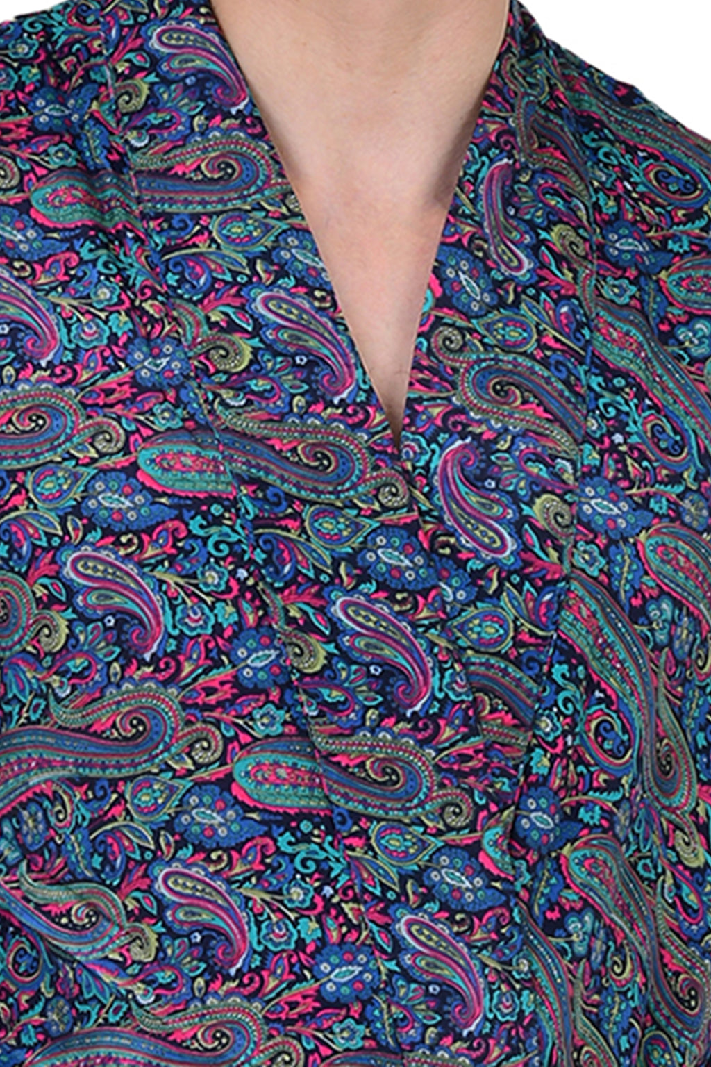 Men's Silk Kimono Robe in blue pink paisley