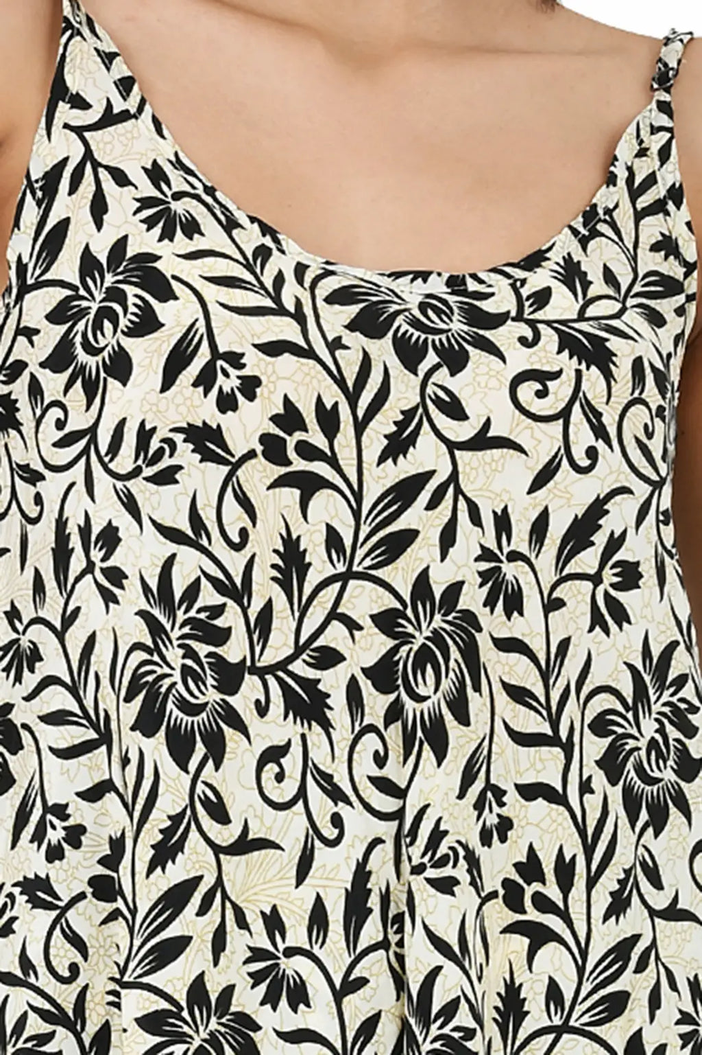 Women's Silk Kimono & Cami Set in ivory black floral