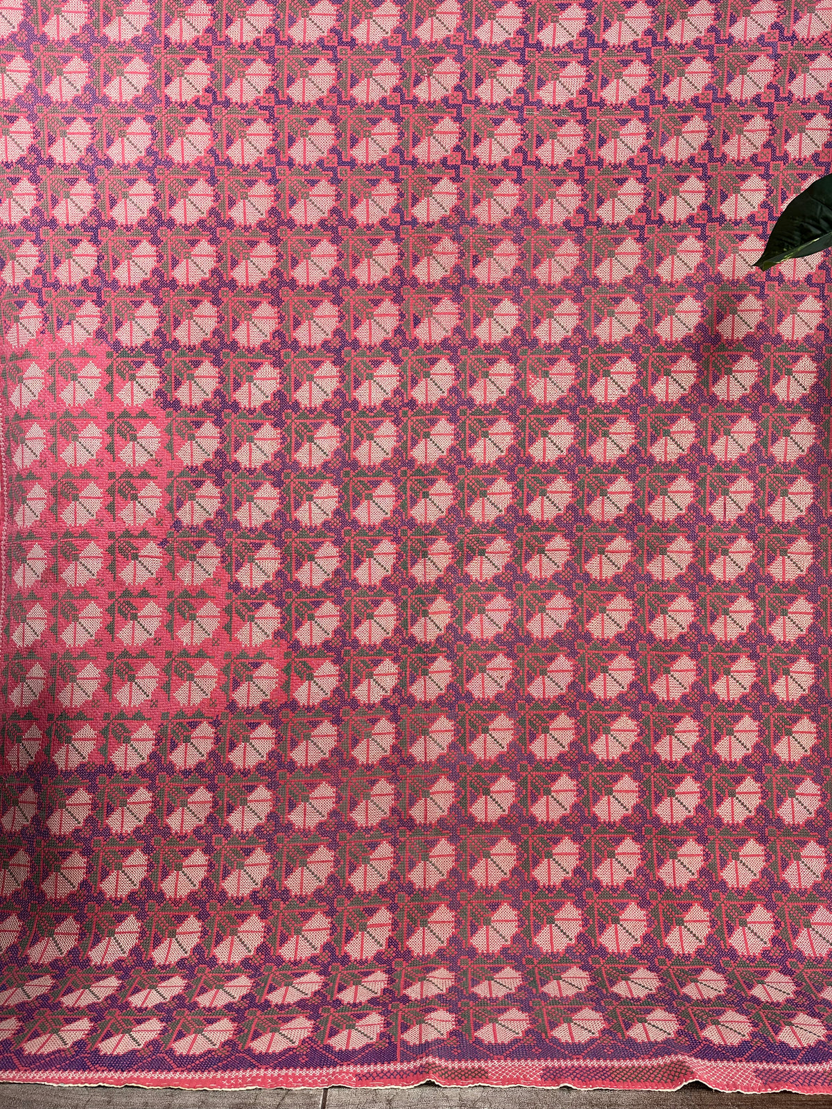 Handgewebter Dhurrie-Teppich aus Baumwolle im Vintage-Stil, 1,8 x 1,2 m