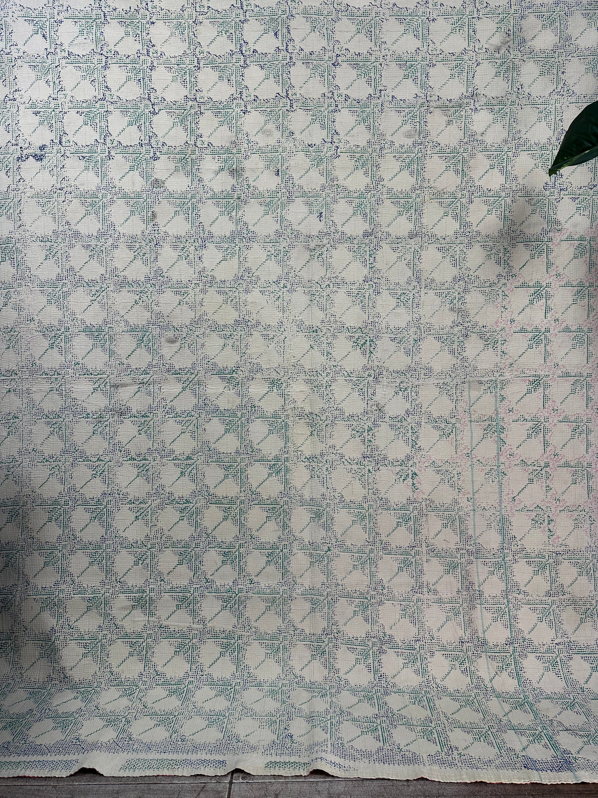 Handgewebter Dhurrie-Teppich aus Baumwolle im Vintage-Stil, 1,8 x 1,2 m