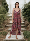 Women's Silk Maxi Dress in floral