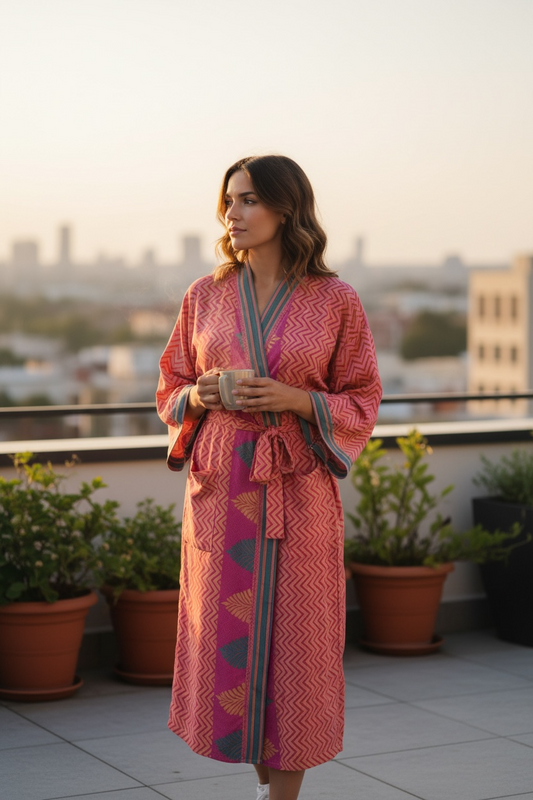 Recycle Silk Sari Women Kimono | Boho Chic Robe House, Beach Cover Up Vintage Bridesmaid Lounge Dressing Gown l Resort Wear Gypsy Nightwear