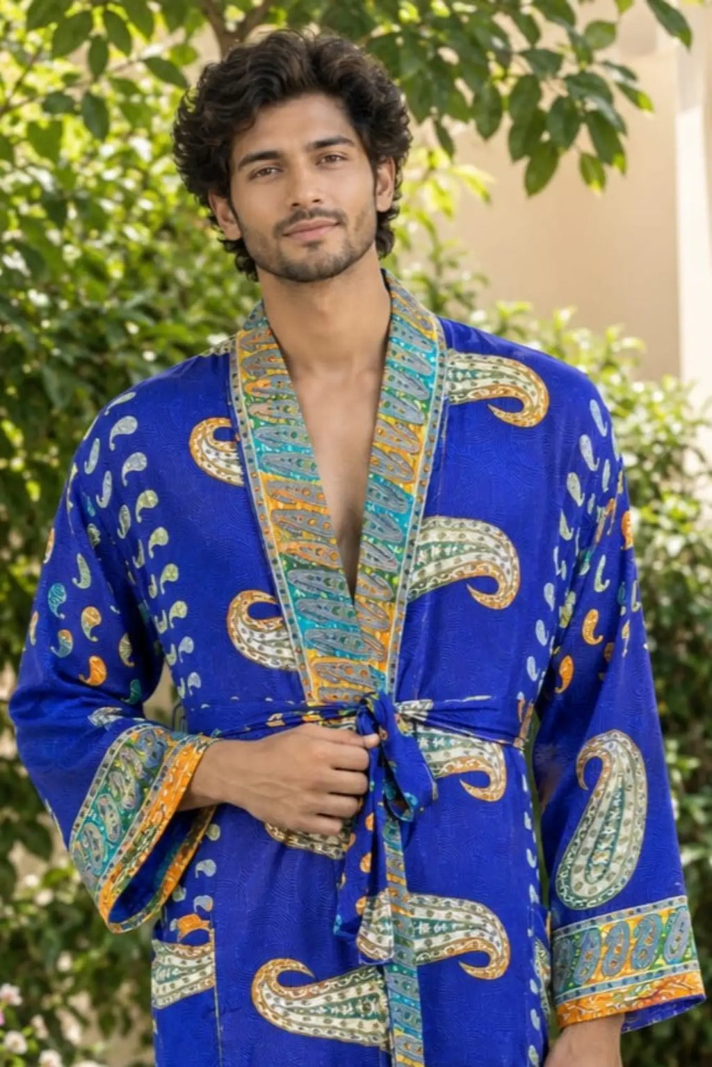 Silky Soft Mens Kimono Robe | Masculine Elegant Classic Sustainable Vintage House Robe gift, Timeless Comfy Lounge Beach Cover Up, Nightwear