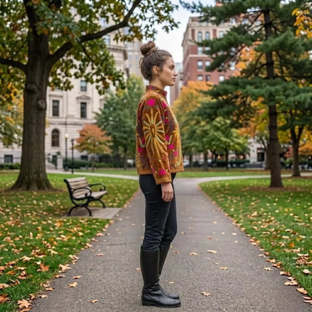 Women's Suzani embroidered Velvet Jacket