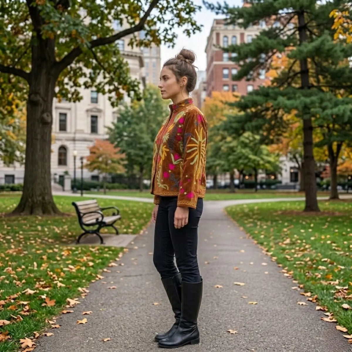 Women's Suzani embroidered Velvet Jacket