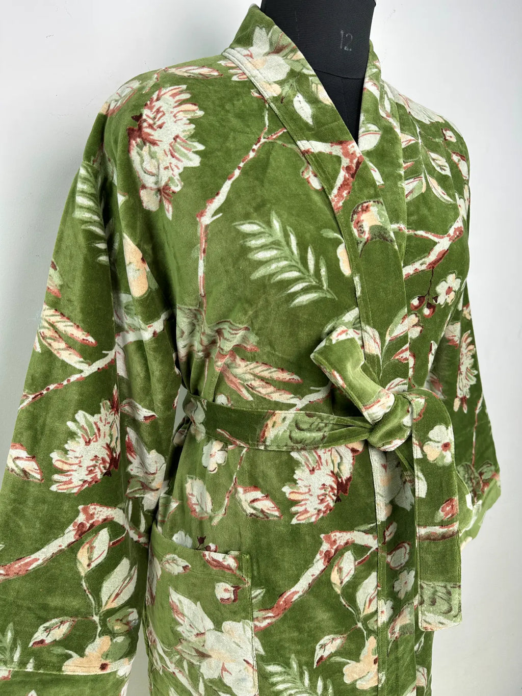 Velvet Womens Kimono | Boho Reversible Dressing Gown with Lining, Bridal Robe & Women's Clothing | Spa Gift for Her, Smoking Jacket for Her