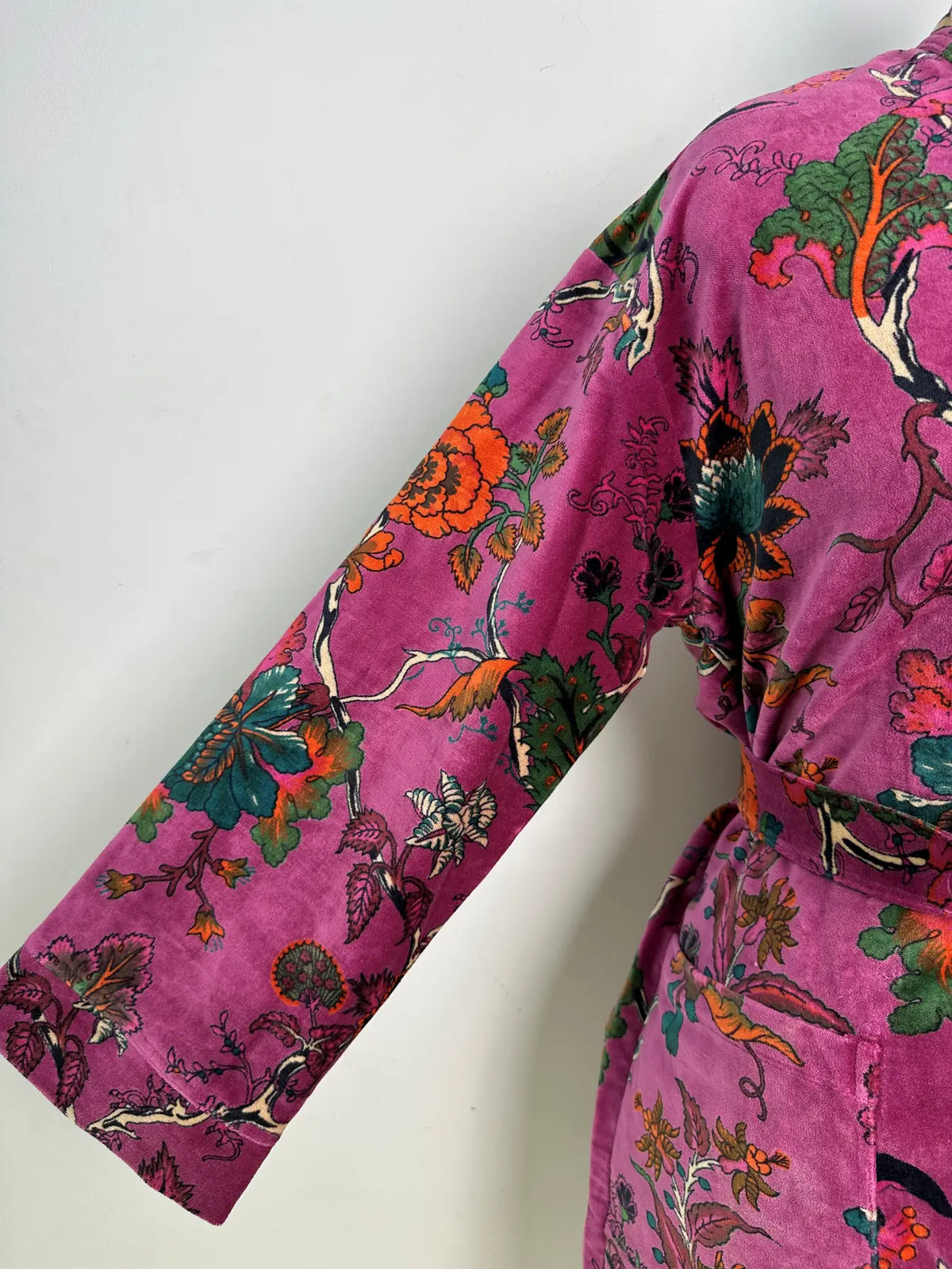 Womens Velvet Kimono Robe | Reversible with Lining Bridal Dressing Gown, Spa Gift for Her & Smoking Jacket for Her | Womens Boho Clothing