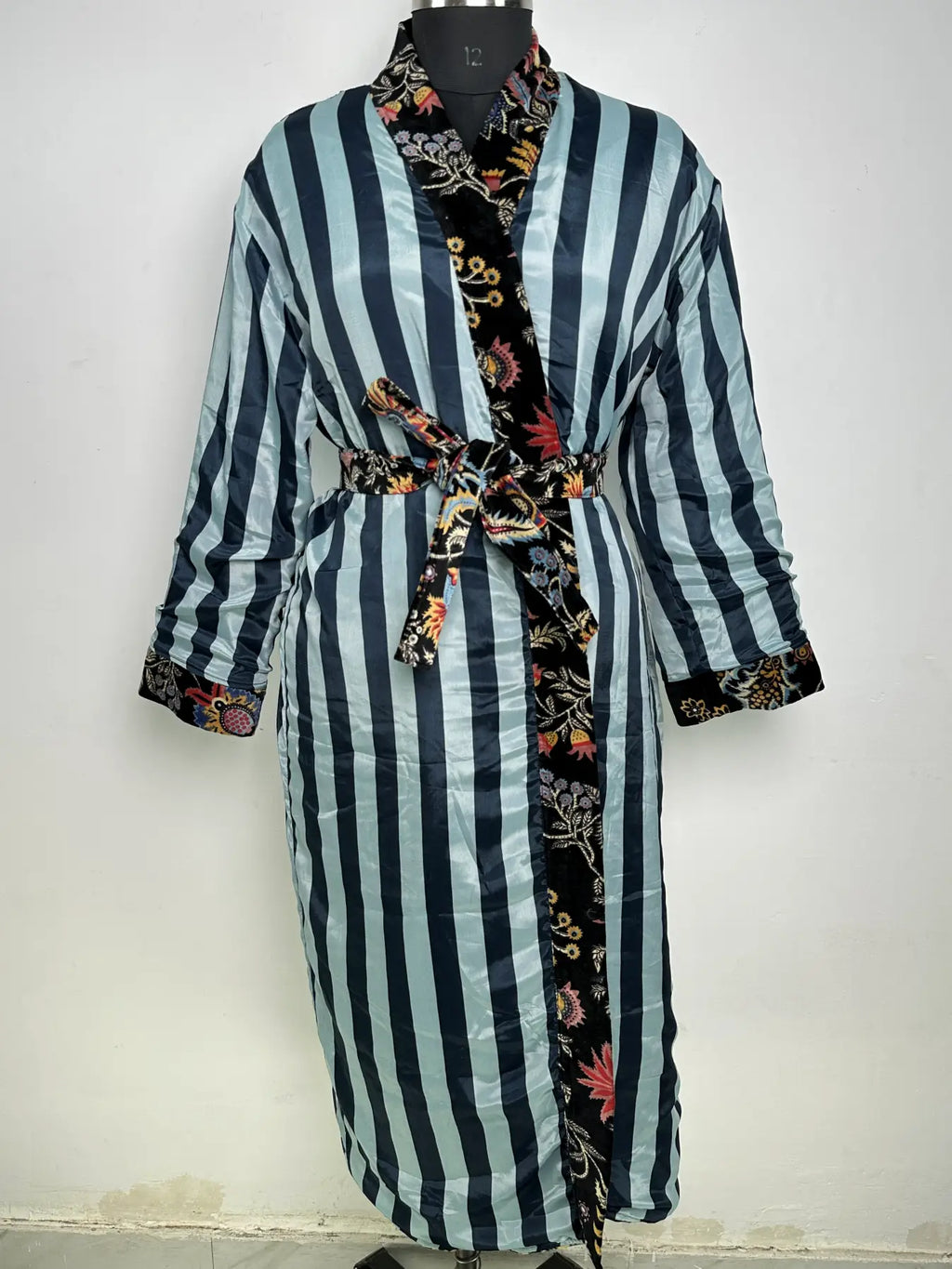 Velvet Womens Kimono Boho Robe | Luxury Bridal Reversible with Lining, Dressing Gown, Smoking Jacket for Her, Anniversary Gift For Her