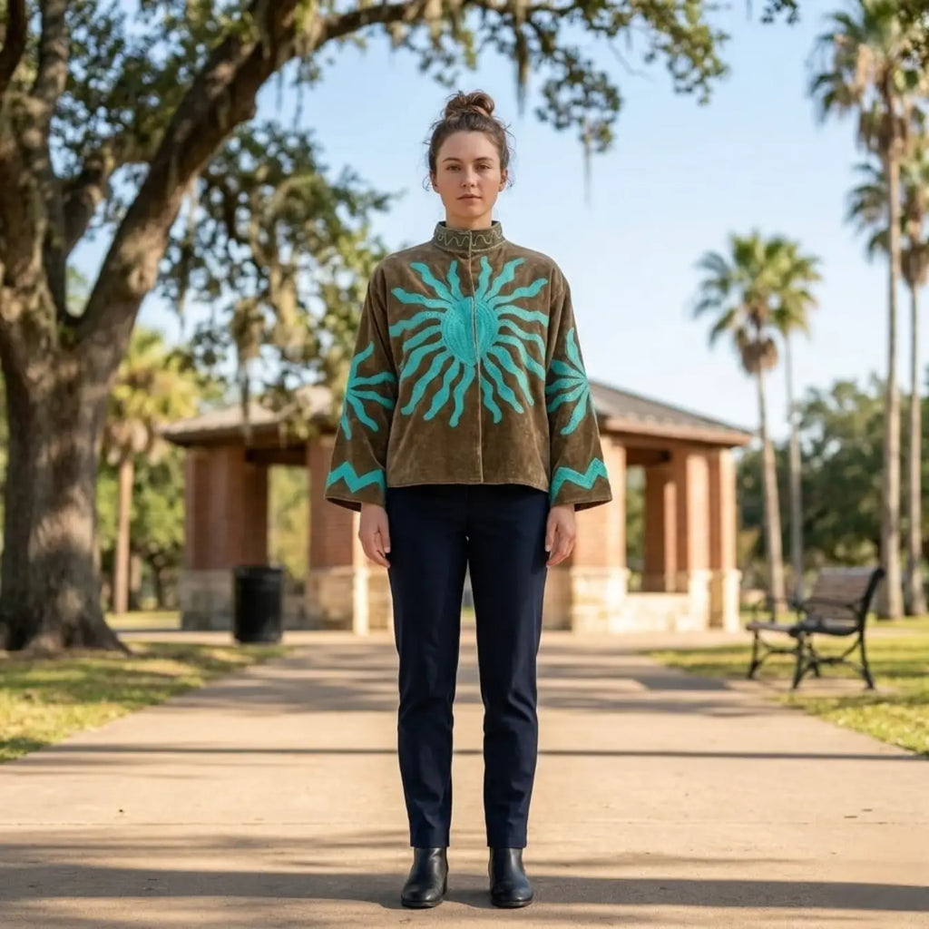 Women's Suzani embroidered Velvet Jacket