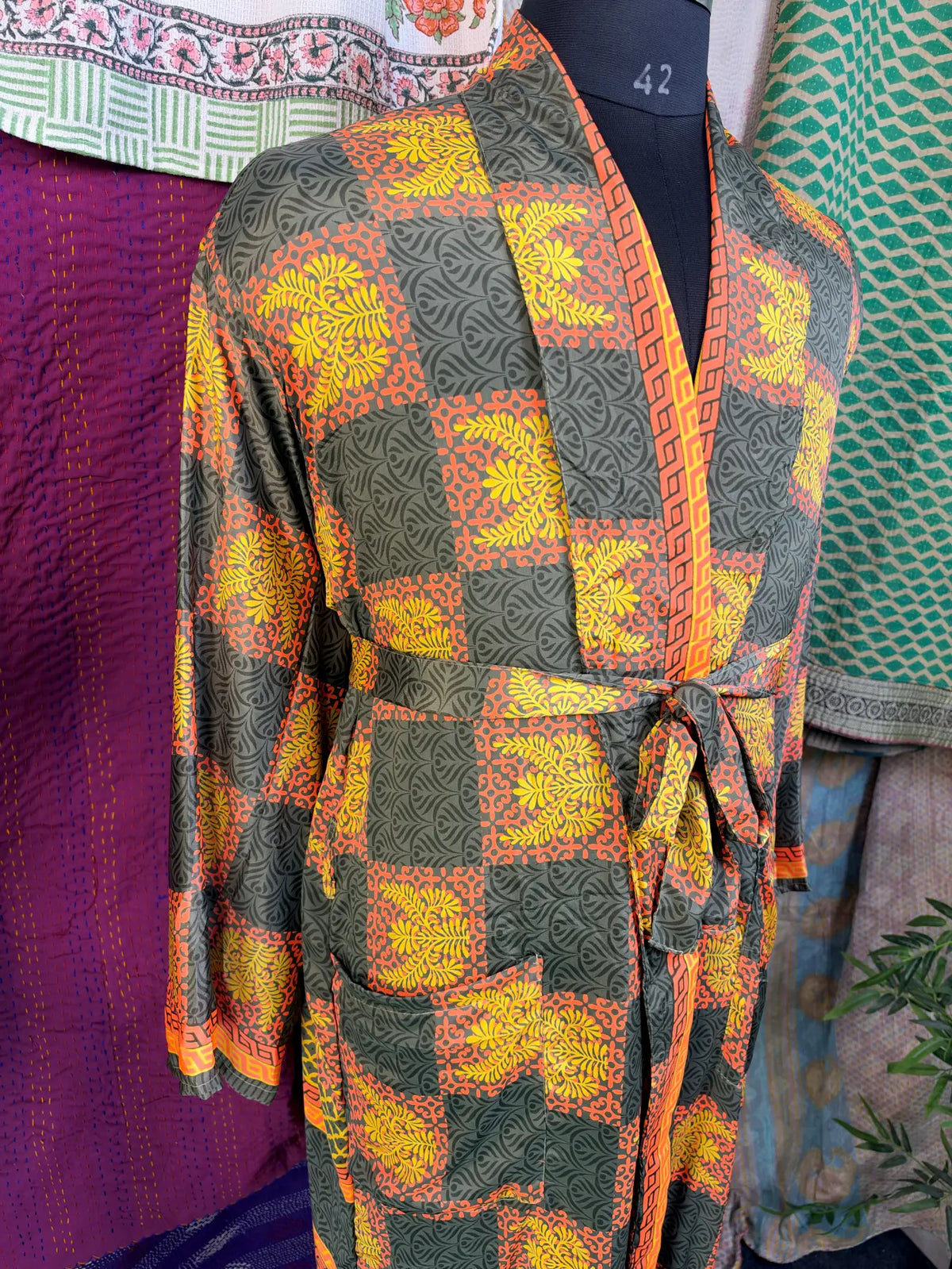 Silky Soft Mens Kimono Robe | Masculine Elegant Classic Sustainable Vintage House Robe gift, Timeless Comfy Lounge Beach Cover Up, Nightwear