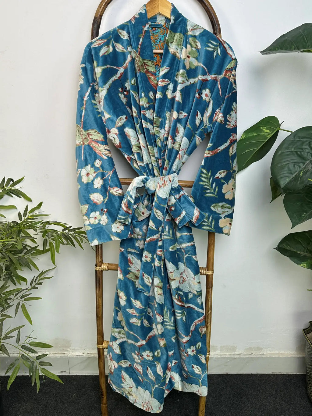 Luxury Velvet Women Kimono | Boho Dressing Gown Reversible With Lining, Womens Clothing Bridal Robe, Smoking Jacket For Her Spa Gift For Her