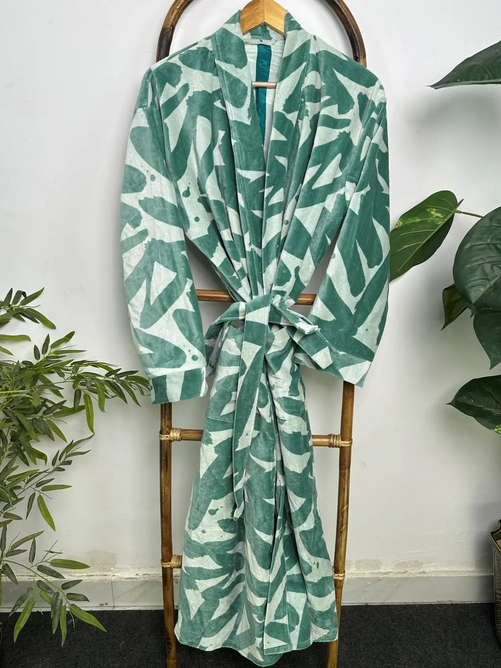 Velvet Kimono Robe | Boho Womens Dressing Gown, Reversible With Lining Womens Clothing Bridal Robe, Spa Gift For Her Smoking Jacket For Her