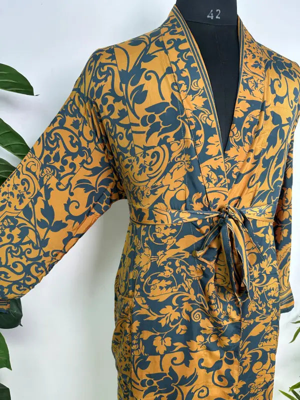 Silky Soft Mens Kimono Robe | Masculine Elegant Classic Sustainable Vintage House Robe gift, Timeless Comfy Lounge Beach Cover Up, Nightwear
